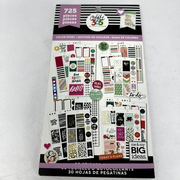 Lot of 3 Happy Planner Sticker MAMBI Student Color Story Create 365 Teacher - Picture 3 of 7